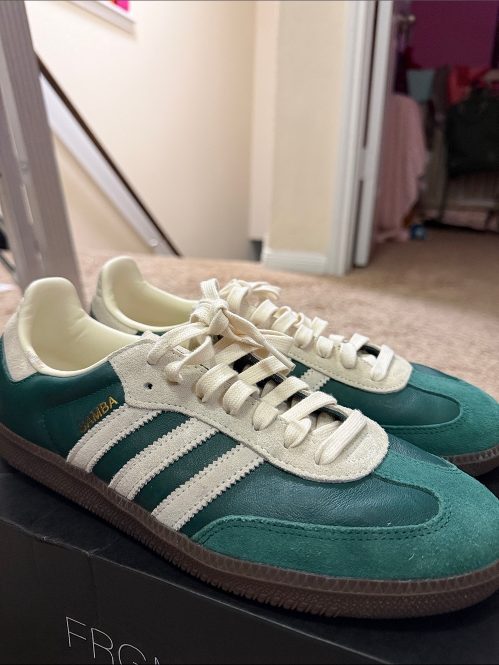 adidas Samba Sneakers in Green and White